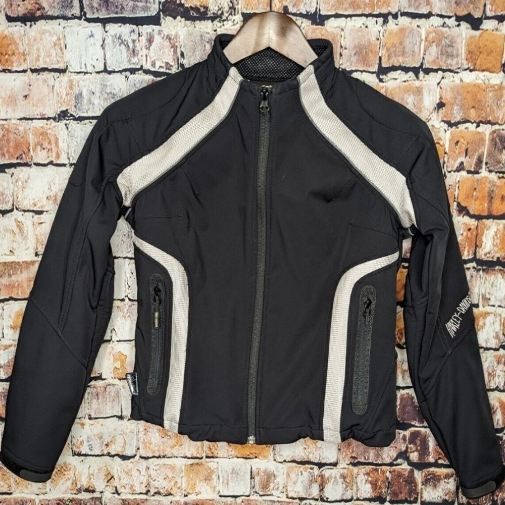 Harley Davidson Jacket Women’s Small Cypres SoftShell Riding Motorcycle Black L